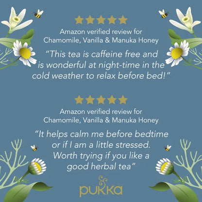 Pukka Tea Chamomile, Vanilla & Manuka Honey Individually Wrapped Enveloped Tea 20's