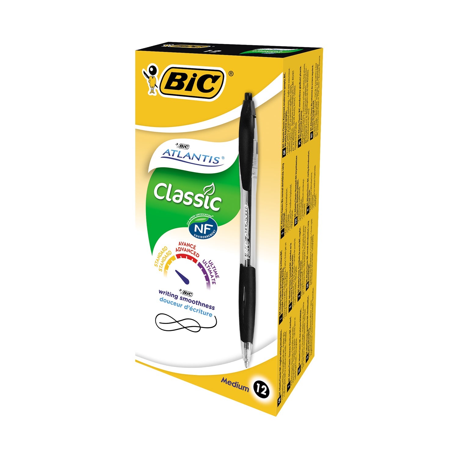 Bic Atlantis Ballpoint Pen Medium Black (Pack of 12) 949844 - UK BUSINESS SUPPLIES