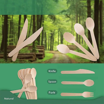 Belgravia Disposables Eco Friendly Wooden Cutlery 100's (ALL SIZES / TYPES)