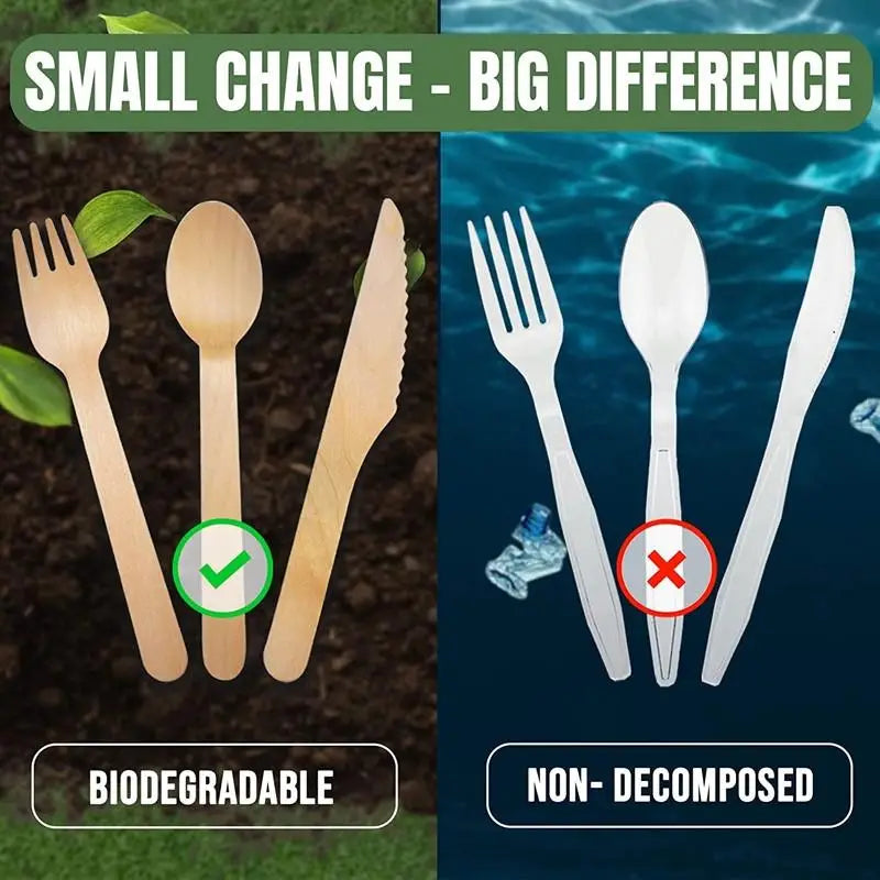 Belgravia Disposables Eco Friendly Wooden Cutlery 100's (ALL SIZES / TYPES)