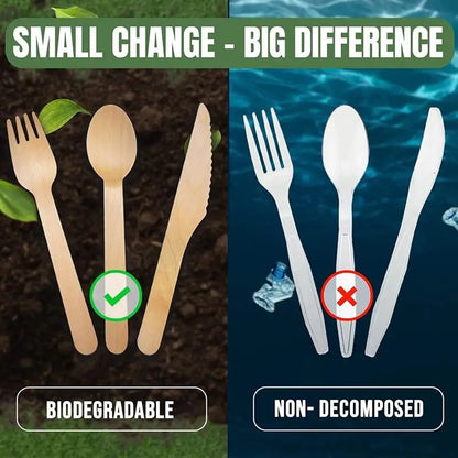 Belgravia Disposables Eco Friendly Wooden Cutlery 100's (ALL SIZES / TYPES)