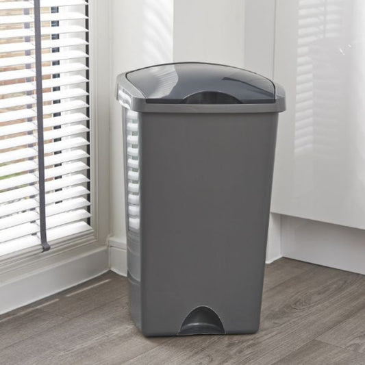 Addis 50 Litre Lift Up Lid Kitchen Rubbish Bin | Metallic | 510711.