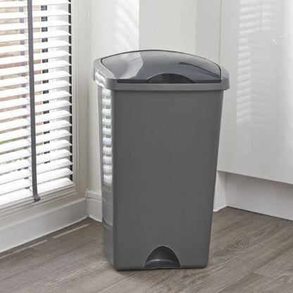 Addis 50 Litre Lift Up Lid Kitchen Rubbish Bin | Metallic | 510711.