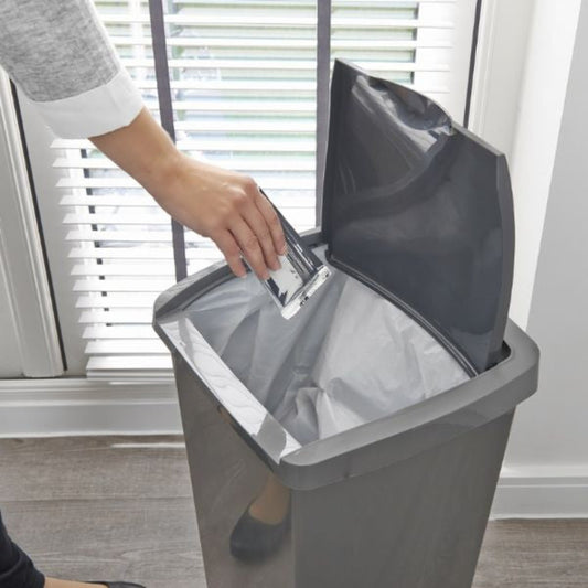 Addis 50 Litre Lift Up Lid Kitchen Rubbish Bin | Metallic | 510711.