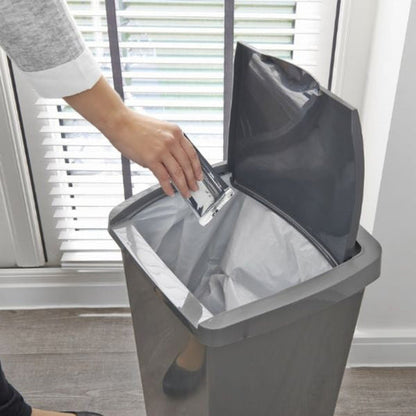 Addis 50 Litre Lift Up Lid Kitchen Rubbish Bin | Metallic | 510711.