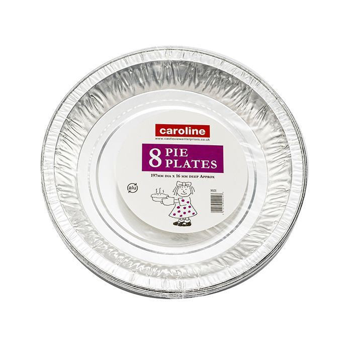Caroline Foil Pie Plates | 197mm x 16mm | 8 Inch | Code 1021 | 1 x 8 Pack