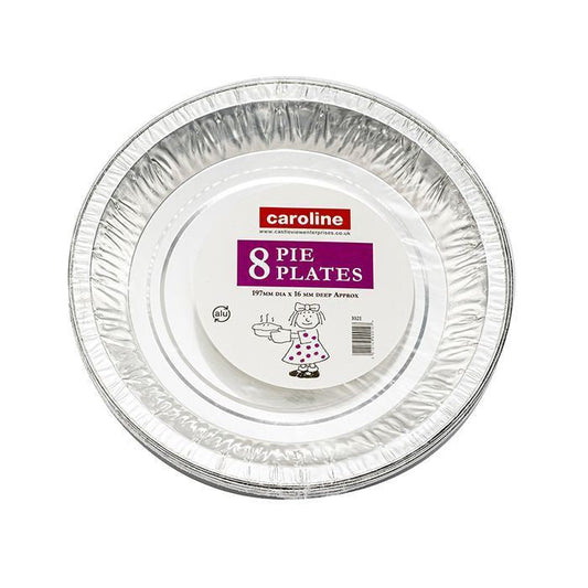 Caroline Foil Pie Plates | 197mm x 16mm | 8 Inch | Code 1021 | 1 x 8 Pack