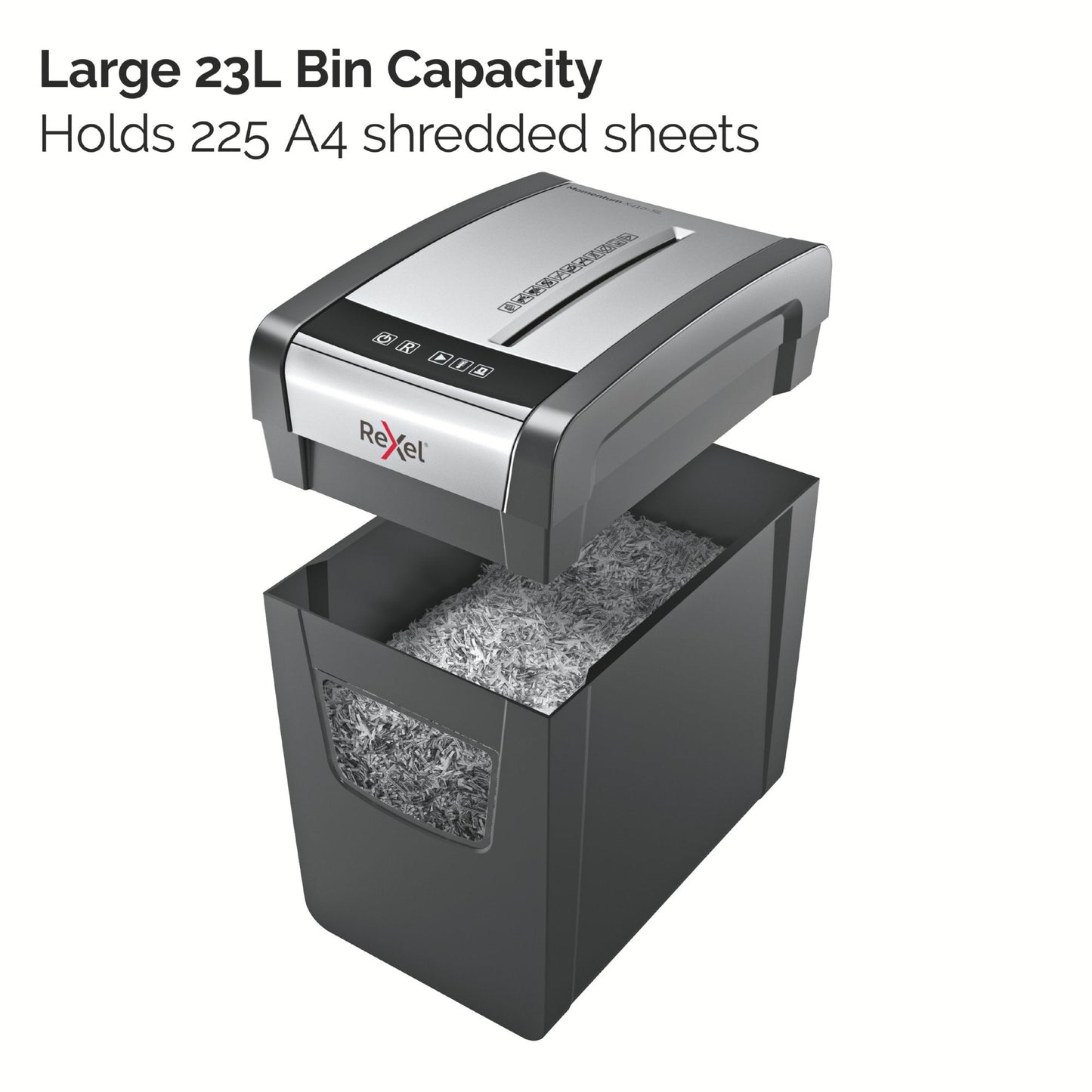Rexel Momentum X410-SL Slimline Cross Cut Shredder 23 Litre 10 Sheet Black 2104573