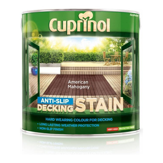 Cuprinol 2.5 Litres Anti Slip Decking Stain - American Mahogany