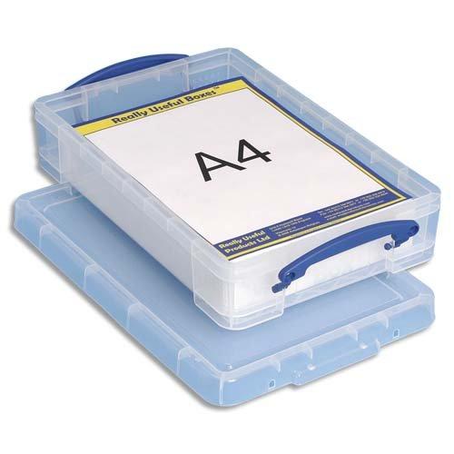 Really Useful 4 litre Plastic Storage Box With lid 395x255x80mm