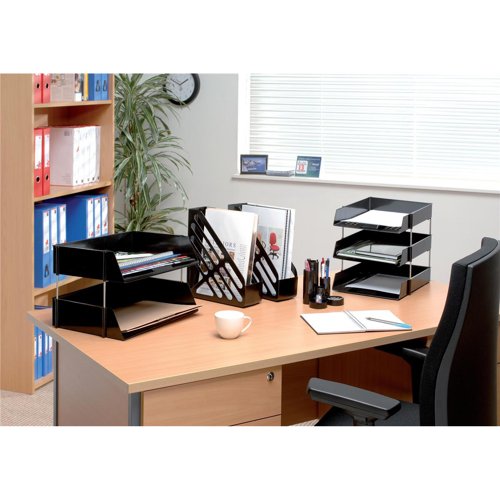 5 Star 6 Compartment Desk Tidy Black 295861