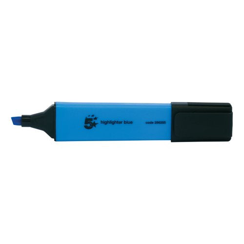 5 Star Highlighter Chisel Tip 1-5mm Line Blue (Pack of 12) 296255