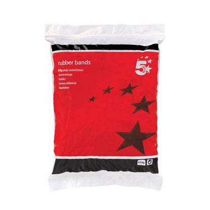 5 Star Rubber Bands No36 127x3mm Approx 460 Bands 454g Bag 296433