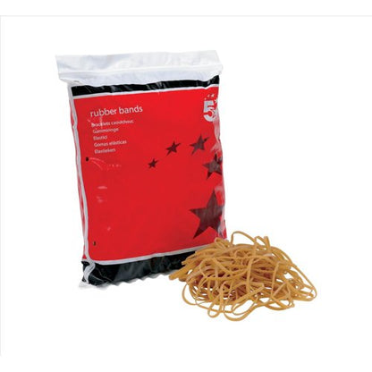 5 Star Rubber Bands No36 127x3mm Approx 460 Bands 454g Bag 296433