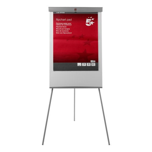5 Star Flipchart Easel with Telescopic Legs for A1 and Euro Pads 700x82x1900mm Grey Trim 296964
