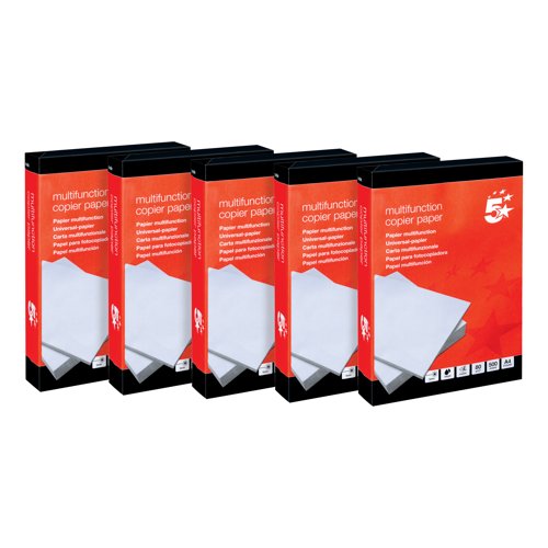 5 Star A4 Multifunctional Copier Paper 80gsm White Ream-Wrapped (Pack of 2500) 297293