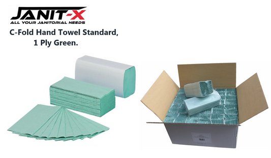 Janit-X C-Fold Hand Towel Standard, 1 Ply Green 210's - UK BUSINESS SUPPLIES