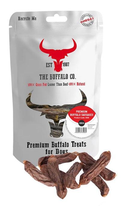 The Buffalo Co: Sausage Dog Treats 300g Pouches | 100% Natural Dog Treat