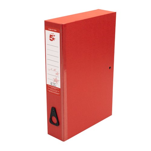 5 Star Classic Box File Foolscap Red (Pack of 10) 317420
