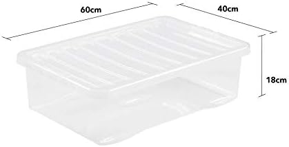 Wham Crystal Clear Plastic Storage Box 32 Litre Ideal Under Bed Storage
