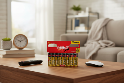 Eveready AA Alkaline Gold | 10 x Extra Life | 8 Pack