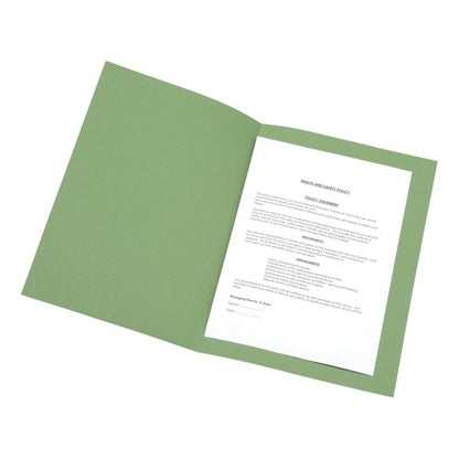 5 Star Recycled Square Cut Folder Foolscap 180gsm Green (Pack of 100) 340441