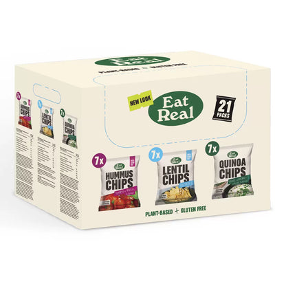 Eat Real Variety Snack Box | 3 Flavours | 21 Mixed Packs