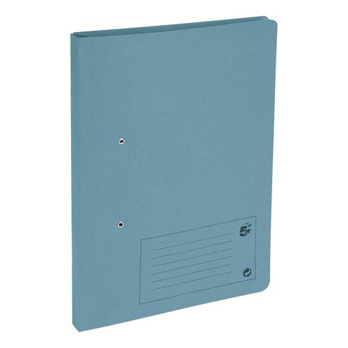 5 Star Transfer Spring File Foolscap Mediumweight 285gsm Capacity 38mm Blue (Pack of 50) 356521