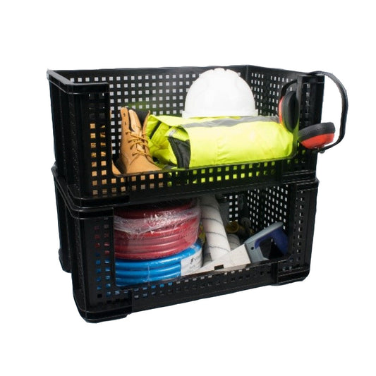 Really Useful Black Open Front Storage Crate 64 Litre