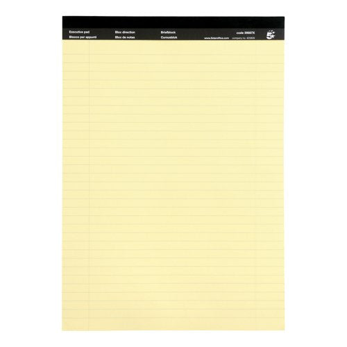 5 Star Executive Headbound Pad Ruled Perforated 65gsm 100 Page A4 Yellow (Pack of 10) 39687X