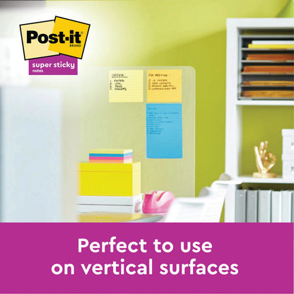 Post-It Super Sticky (101 x 101mm) Extra Large Lined Post-it Notes Canary Yellow (6 x 90 Sheets