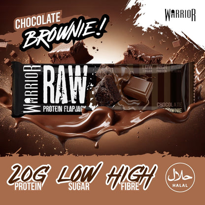 Warrior RAW Protein Bar | 12 x 75g Bars | 20g of Protein Per bar | Chocolate Brownie