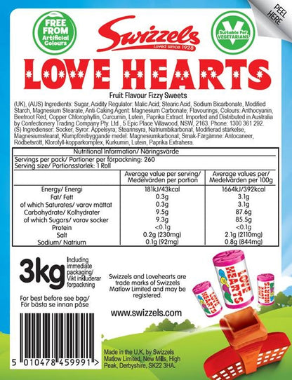 Swizzels Love Hearts Mini Rolls 3kg Bag | Party Treats | Party Favours | Promotion Goods | Approx 25