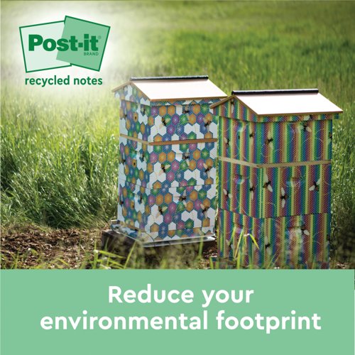 Post-it Super Sticky Recycled 76x76mm Cardboard Packaging Yellow (Pack of 12) 654 RSS12CY