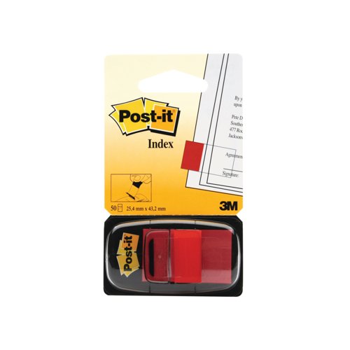Post-it Index Tabs 25mm Red (600 Pack) 680-1