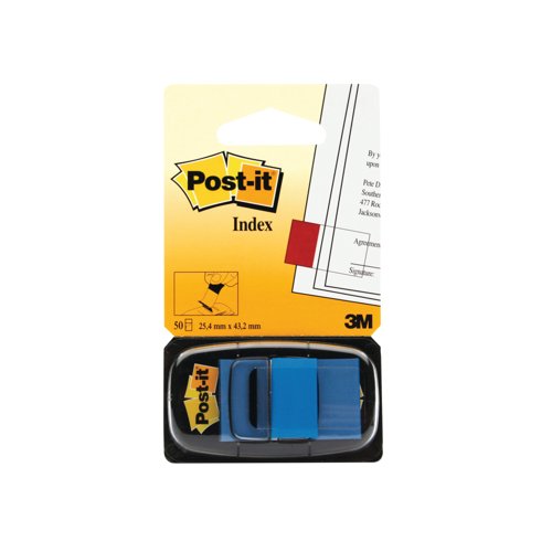 Post-it Index Tabs 25mm Blue (600 Pack) 680-2