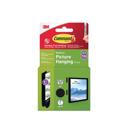 Command Picture Hanging Strips 4 Pairs Medium Black (Pack of 8) 7100337170