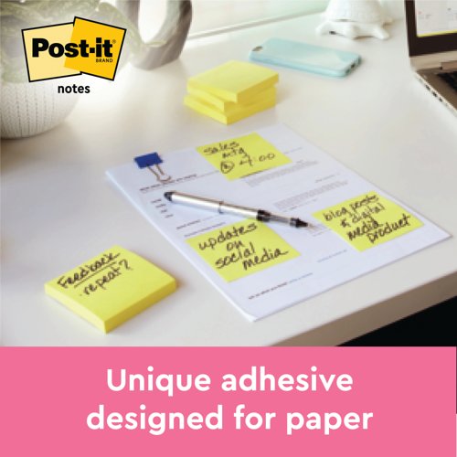 Post-it 76x76mm Yellow Notes (12 Pack) 6820YEL