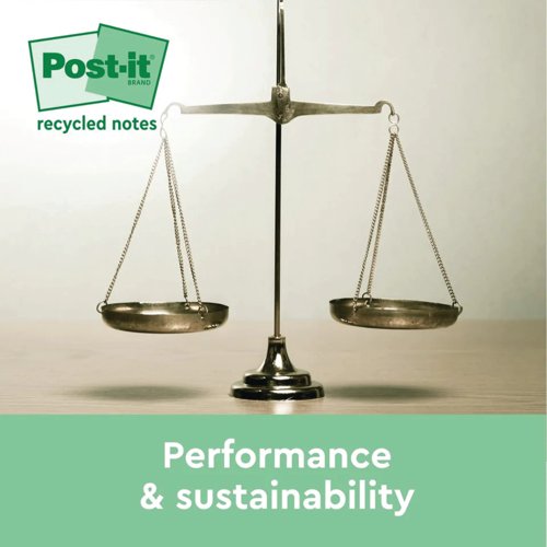 Post-it Recycled Z-Notes 76 x 76mm Cardboard Packaging Canary Yellow (6 Pack) R330-1B
