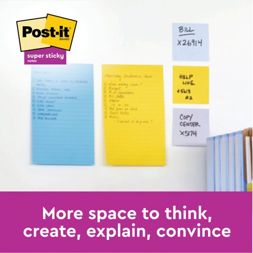 Post-It Super Sticky XL Notes 101x101mm Lined Cosmic (Pack of 3) 675-3SS-COS