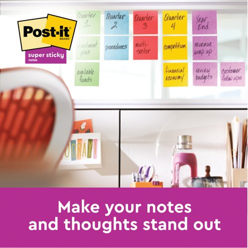 Post-it Super Sticky 76x76mm Assorted VALUE PACK 21 + 3 FREE Pads (Pack of 24) 654-SS-VP24COL-EU
