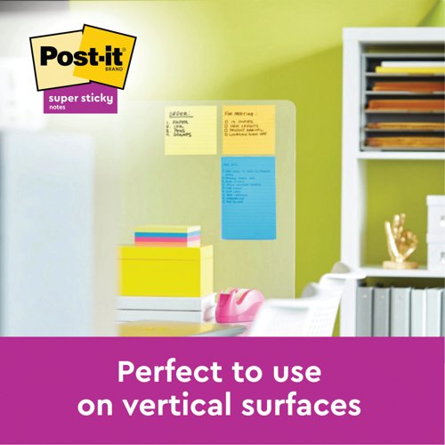 Post-it Super Sticky 101x101mm Lined Canary Yellow (Pack of 6) 675-SS6CY