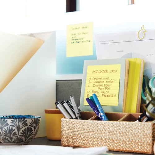 Post-it Super Sticky 101x101mm Lined Canary Yellow (Pack of 6) 675-SS6CY
