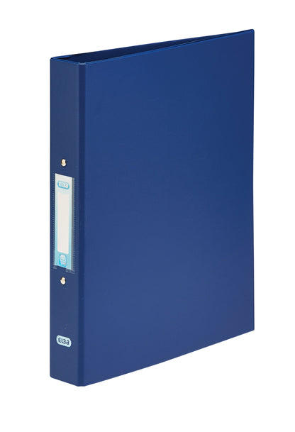 Elba Plastic Ring Binder A4 25mm Capacity 35mm Spine 2 O-Ring Blue (Pack 10) 400001508