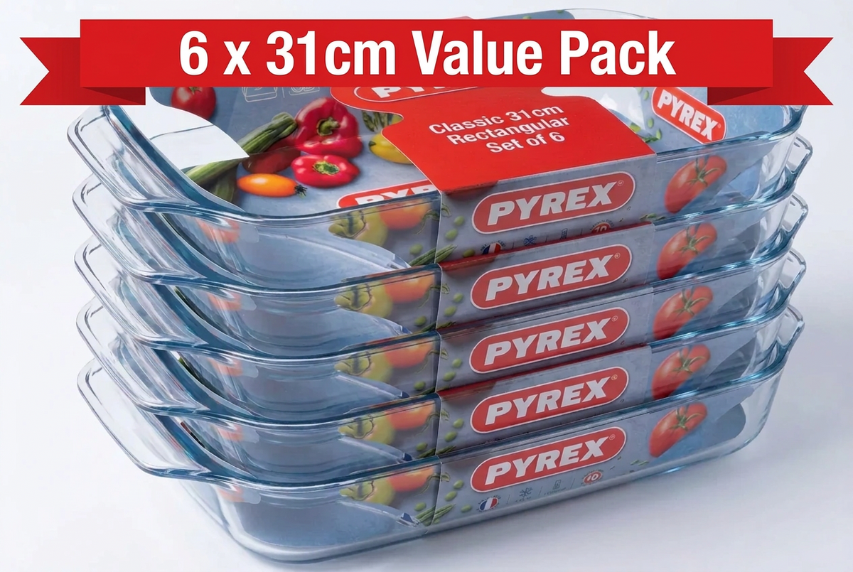 Pyrex Optimum Glass Rectangular Roaster 31cm x 21cm