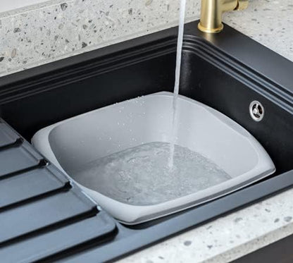 Addis Eco 100% Recycled Plastic Large Rectangular Washing Up Bowl, 9.5L Light Grey