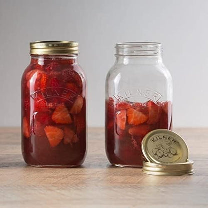 Kilner Round Glass Screw Top Lid Preservation Storage Jar 1 Litre (0025.401)
