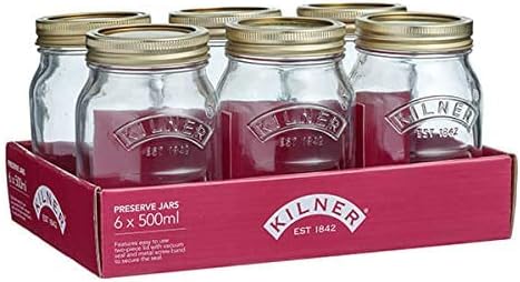 Kilner Round Glass Screw Top Lid Preservation Storage Jar 0.5 Litre (0025.400)