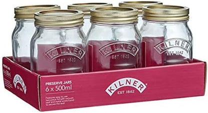 Kilner Round Glass Screw Top Lid Preservation Storage Jar 1 Litre (0025.401)