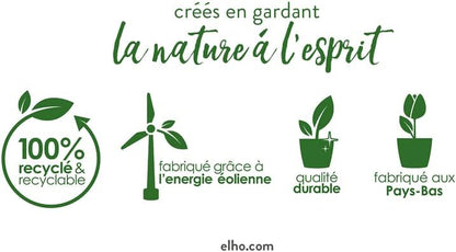 Elho Greenville Round Pot & Base LIVING BLACK 40cm